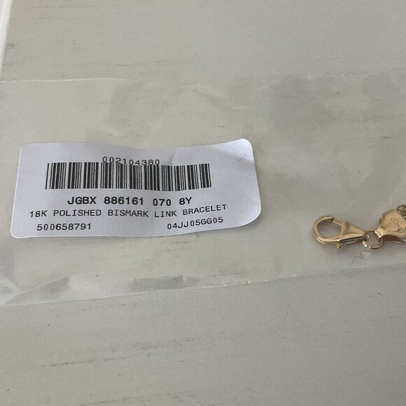 18k solid gold Bismark link bracelet NWT - Picture 5 of 8